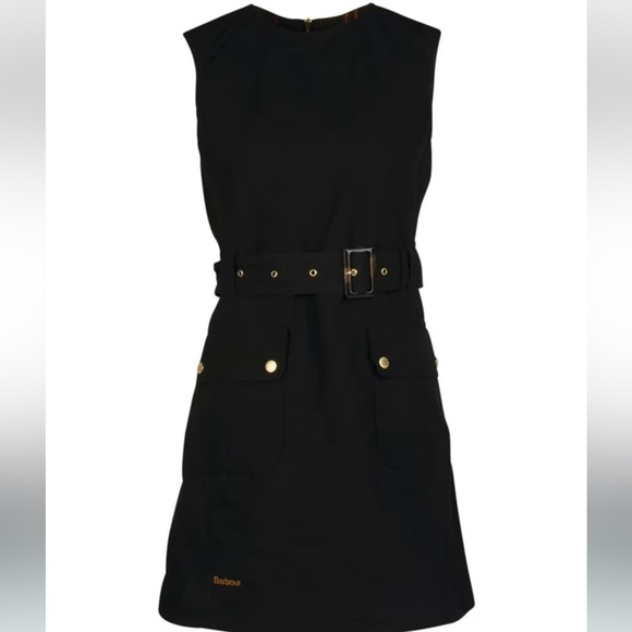 Barbour Dresses & Skirts - Barbour Black Mini Dress with Belt